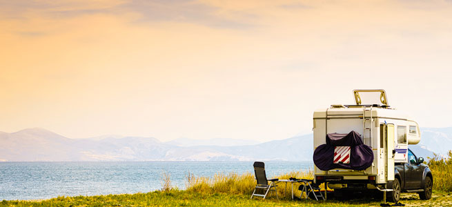 Caravan in summer holiday